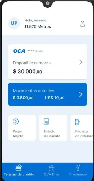 Cómo ver los metros acumulados en la app de OCA