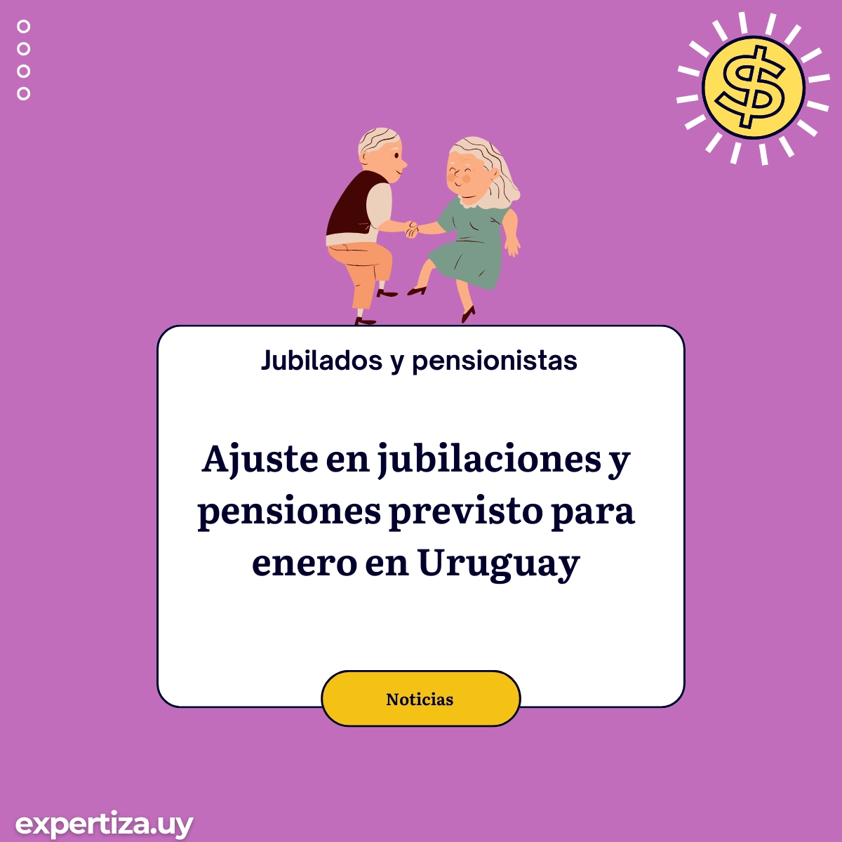 Ajuste en jubilaciones y pensiones previsto para enero en Uruguay.