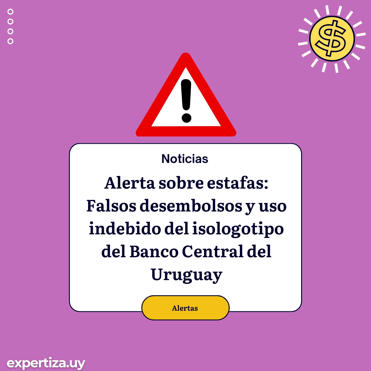 Alerta sobre estafas: Falsos desembolsos y uso indebido del isologotipo del Banco Central del Uruguay.